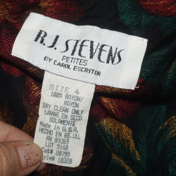 Vintage 90s Floral Shirt Midi Dress 4 - Picture 4 of 10